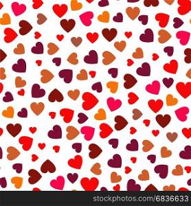 Red Hearts Seamless Pattern. Symbol of Love. Red Hearts Seamless Pattern.