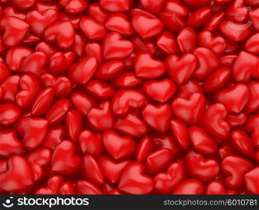 Red hearts texture background for Valentines Day. 3d