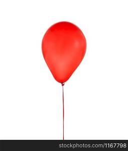 Red helium balloon for birthday and celebrations isolated on white background. Red balloon for birthday and celebrations isolated on white background