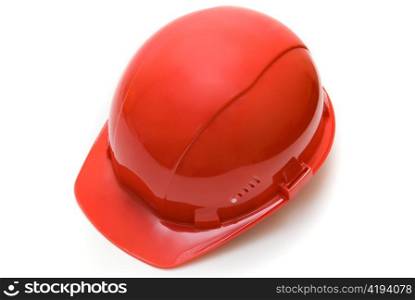 Red helmet isolated on white background