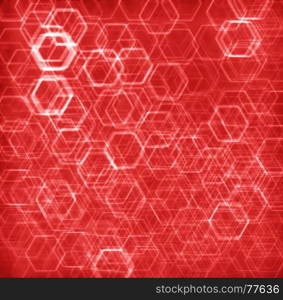 Red hexode cells abstract background