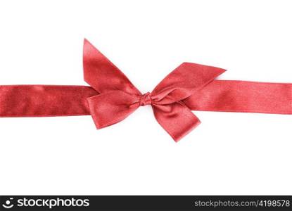 red holiday ribbon on white background