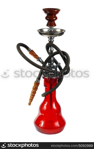 red Hookah on the white background. (isolated)
