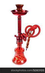 red Hookah on the white background. (isolated)