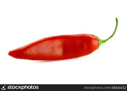 red hot chili pepper on a white background with a clipping path