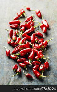 Red Hot Chili Peppers over wooden background