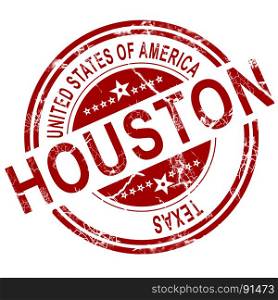 Red Houston with white background, 3D rendering