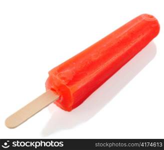 red ice cream pop on white