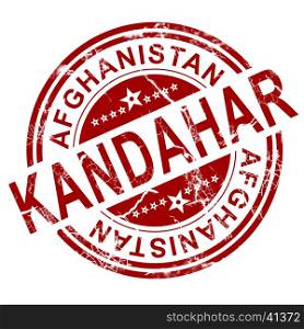 Red Kandahar stamp with white background, 3D rendering