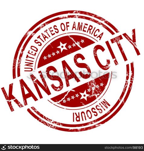 Red Kansas City with white background, 3D rendering