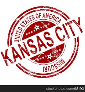 Red Kansas City with white background, 3D rendering