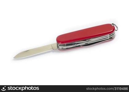 red knife isolated on white background