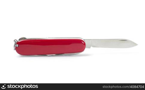 red knife isolated on white background