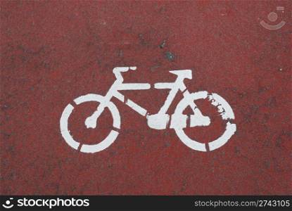 red lane for bicycle drivers (urban road)