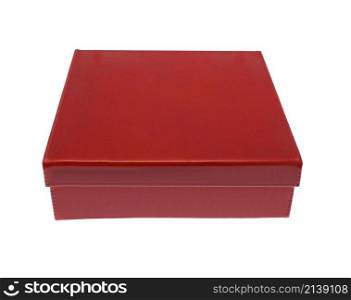 red leather box isolated on white background. red leather box