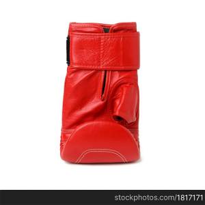 red leather boxing glove isolated on white background, sports equipment
