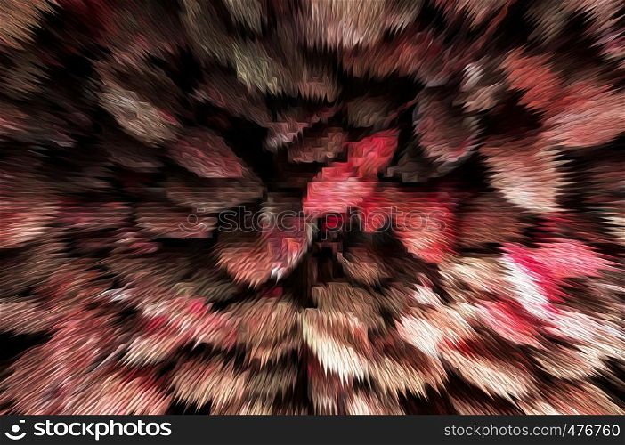 Red leaves pattern illustration graphic art background. Nature texture abstract graphic wallpaper concept