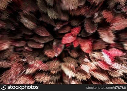 Red leaves pattern illustration graphic art background. Nature texture abstract graphic wallpaper concept