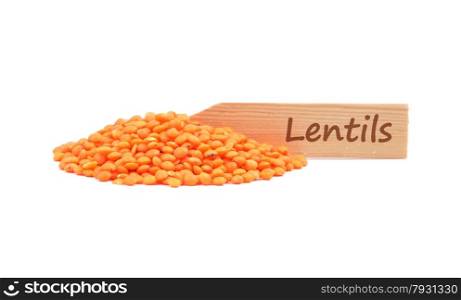 Red lentils at plate