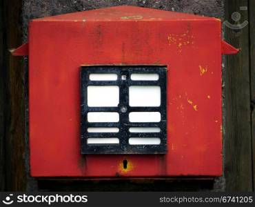 red letter box. an old red letter box