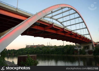 Red light is built into this unique bridge in Nashville