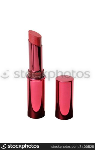 red lipstick isolated on a white