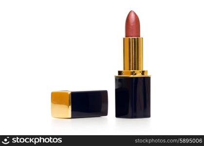 Red lipstick isolated on the white background
