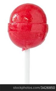 Red lollipop isolated over a white background