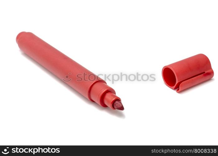 Red marker pen on white background