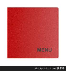 Red menu book isolated on white background