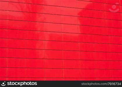 Red metal panel wall