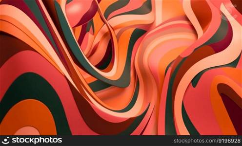 red minimalist psychedelic abstract background, wallpaper warm color generative ai.