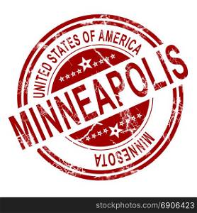 Red Minneapolis with white background, 3D rendering
