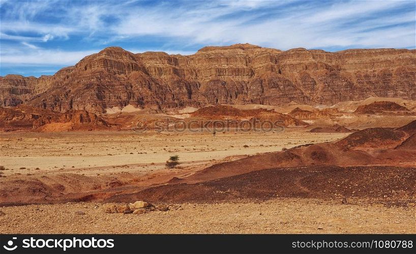 Red Mountains in Negev Desert. National park Timna. Eilat.
