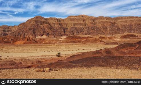 Red Mountains in Negev Desert. National park Timna. Eilat.