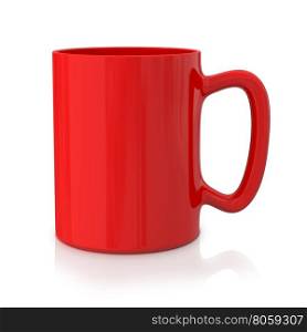 Red Mug. Red mug isolated on white background