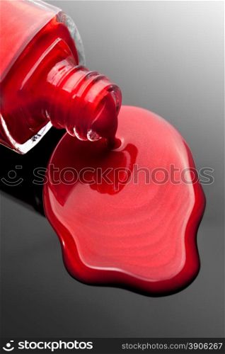 red nail polish bottle