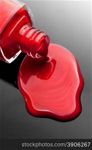 red nail polish bottle