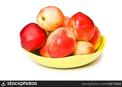 Red nectarines isolated on the white background