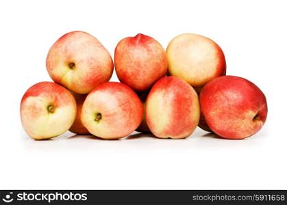 Red nectarines isolated on the white background
