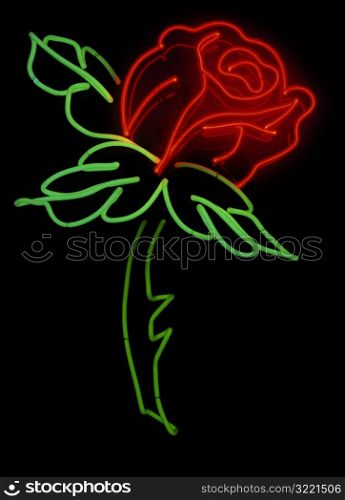 Red Neon Rose