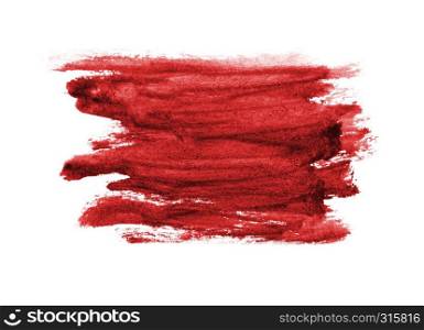 Red of color strokes on white background with clipping path
