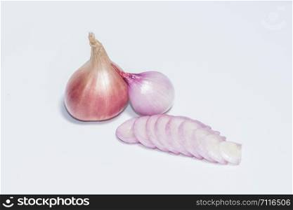 (Red onion) Allium ascalonicum white background