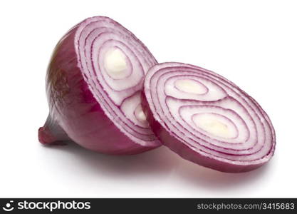 Red onion isolated on white background