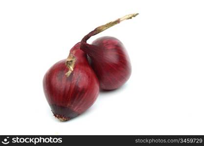 red onion pile isolated on white