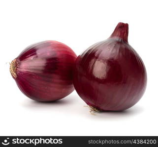 Red onion tuber isolated on white background