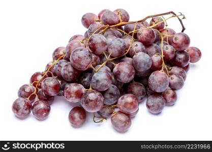 red or pink organic grapes isolated on white background. red or pink grapes isolated on white
