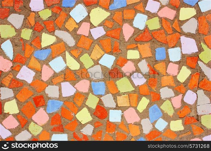 red orange and yellow rustic mosaic tile pattern