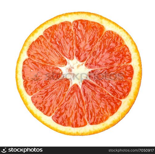 red Orange closeup isolated on a white background