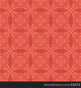 Red Ornamental Seamless Line Pattern. Red Ornamental Seamless Line Pattern. Endless Texture. Oriental Geometric Ornament